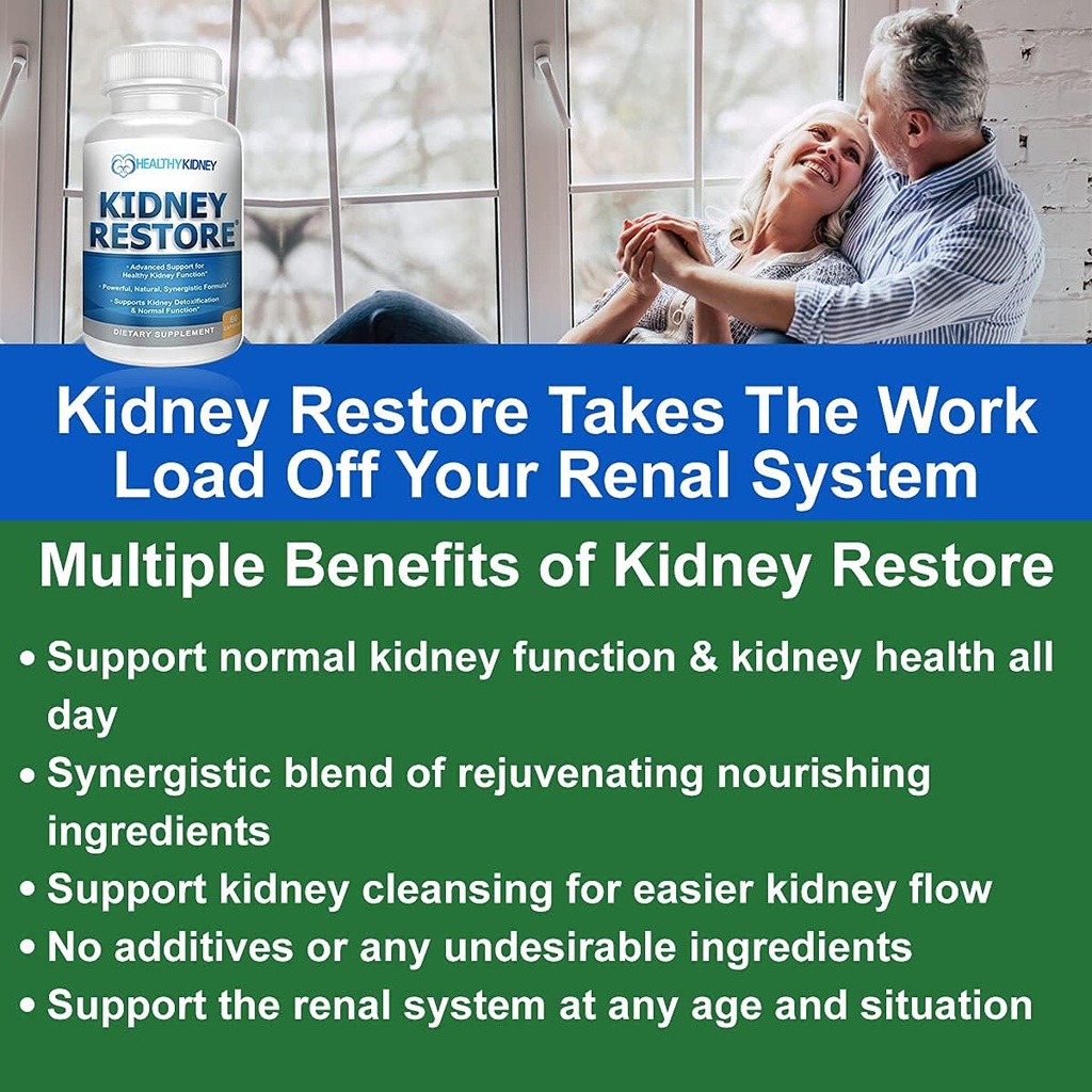 Kidney Cleanse Detox " Repair - Formulado por Kidney Health Expert Living w/Transplant - US Made Kidney Kidneys Support Suplemento, Detox " Flush - Renal Vitaminas 120 cápsulas