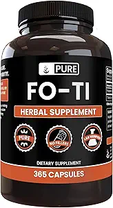 Ingredientes originales puros Fo-Ti (365 capsules) No hay magnesio o explosivos de arroz