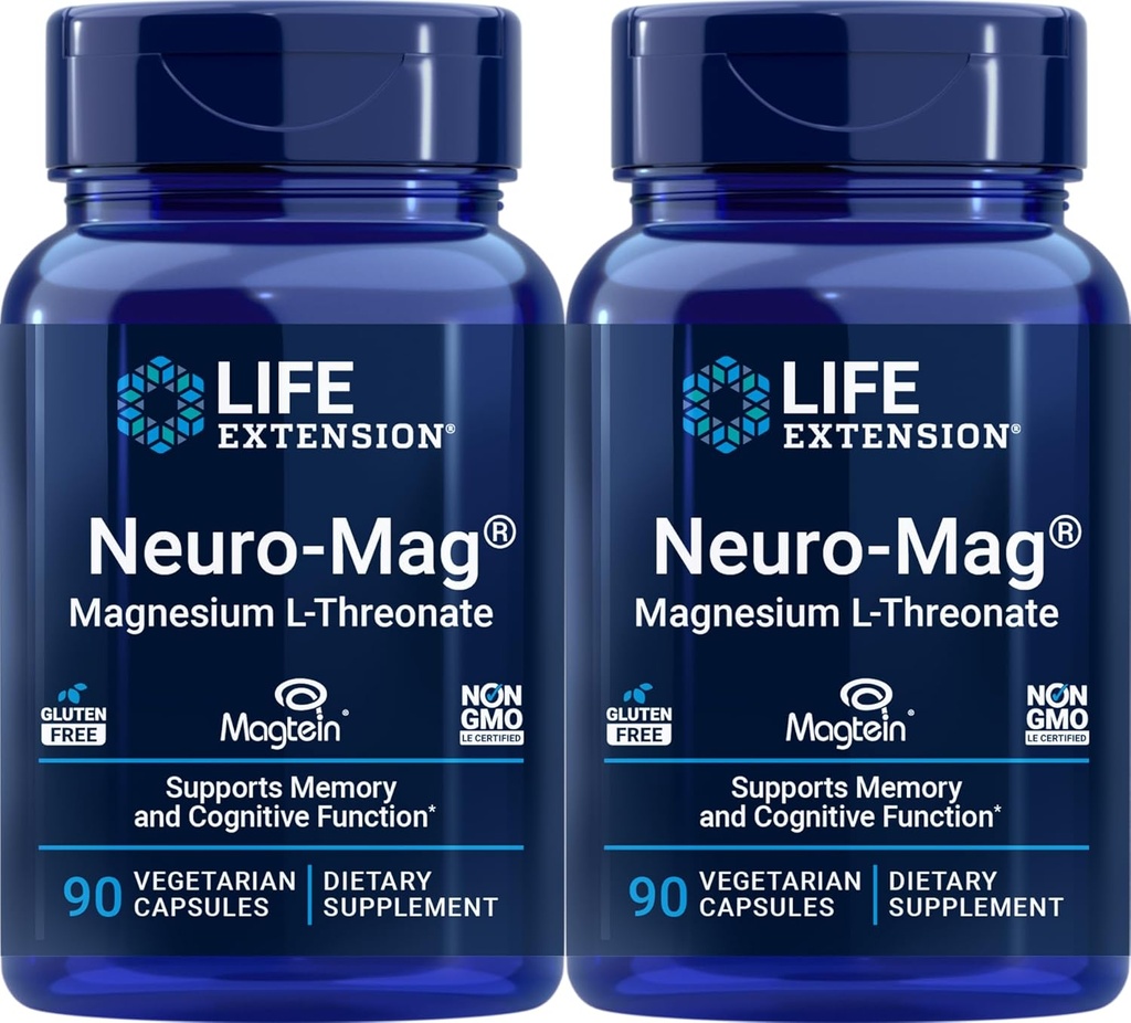 Extensión de vida Neuromag Magnesio L-treonato, 90 Cuenta (Pack of 2)