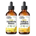 Wild &amp; Organic Rhodiola Rosea Tincture 4 fl oz &amp; Ashwagandha Tincture 4 fl oz