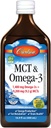 Carlson - MCT & Omega-3, 1480 mg Omega-3, 9200 mg MCT, Keto-Friendly, Caprílico & Capric Acids, Producción de Energía, Metabolismo Gordo, Limón-Lime, 500 mL (16.9 Fl Oz)