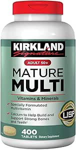 Firma Kirkland Adulto 50+ Multi Vitaminas & Minerales, 400 Tabletas (2 Pack)