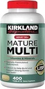 Firma Kirkland Adulto 50+ Multi Vitaminas & Minerales, 400 Tabletas (2 Pack)