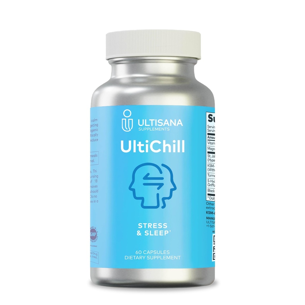 Stamina Antioxidante " Stress Relief Supplement  durable for Enhanced Mood, Boost Energy, Immune " Sleep Support ← Vitamin B12 " B6, Ashwagandha, Turmeric, 5-HTP " More Silencio Non-GMO, 60 cápsulas