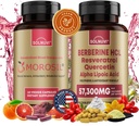 All in One Metabolism Bundle - Morosil &amp; Berberine Complex with Resveratrol Quercetin Alpha Lipoic Acid - Antioxidante, Vitalidad, Wellness Support - Non-GMO, Gluten-Free, Vegan Supplement