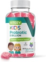 Viteey Probiotic Gummies for Kids - 5 Billion CFUs - Probioticos Kids Constipation Relief, Natural Immune & Digestive Health Support - Vegetarian, Gelatin Free, GMO Free - Tasty Berry Flavored Gummy