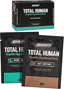 ONNIT Total de adultos humanos multivitamina Suplemento dietético Paquetes de cápsula completa con soporte de día y noche, paquetes diarios de vitamina para hombres y mujeres, cápsulas de suplemento dietético, suministro de 7 días