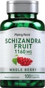 Piping Rock Schizandra Berry Fruit Capsules 1160mg ← 100 Cuenta ← Non-GMO, Gluten Free Supplement