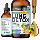 BIO KRAUTER Lung Detox Drops - Pure Vegan Lung Cleanse Liquid Form 4 Fl.Oz 56 Días de suministro - Blend Mullein, Elderberry, Stinging Nettle, Ginseng & Angelica Extracts - Respiratory Support