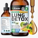 BIO KRAUTER Lung Detox Drops - Pure Vegan Lung Cleanse Liquid Form 4 Fl.Oz 56 Days of Supply - Blend Mullein, Elderberry, Stinging Nettle, Ginseng & Angelica Extracts - Respiratory Support