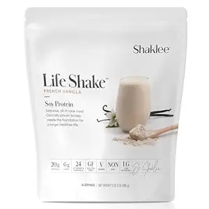 Shaklee Life ShakeTM Soy Protein Vanilla Francesa - Reemplazo completo de la comida con 20g Proteína, fibra de 6g, 24 vitaminas " minerales - apoya la satisfacción " Peso saludable - No GMO - 14 servicios