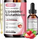 Liposomal Glutathione Liquid Drops, Glutathione Liquid Supplement, Active Form L- Glutathione, with Vitamin C, Liver Detox, Antioxidant for Anti-Aging, Immune &amp; Cleansing, Strawberry Flavor, 2 FL.OZ