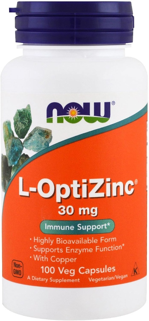 AHORA Opti L-zinc, 30mg, 100 cápsulas (Pack of 3)