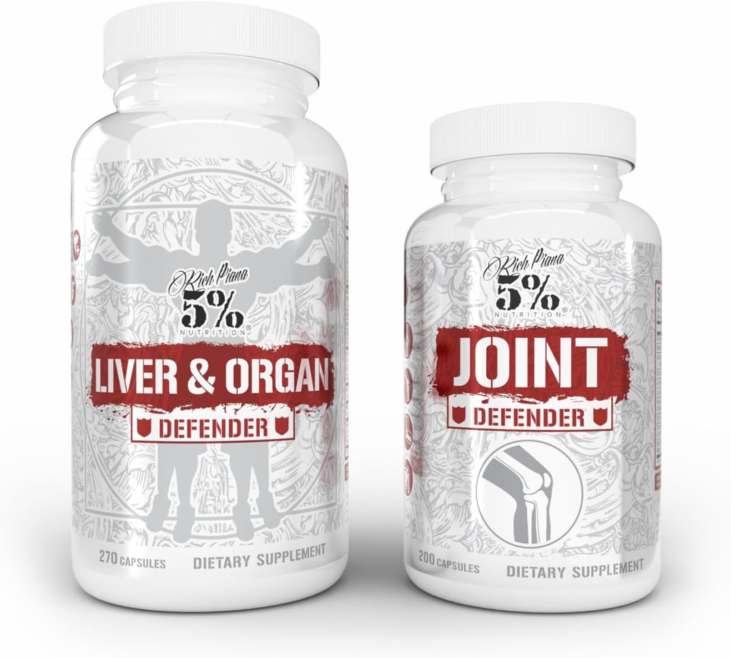 5% Nutrición 2-Stack tención Liver & Organ Defender with NAC + Joint Defender tóxico Liver, Kidney, & Heart Support + Collagen, Glucosamine, Chondroitin, MSM, Hyaluronic Acid, Turmeric Curcumin w/Bioperine