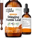 Wild &amp; Organic Stinging Nettle Leaf Extract Drops - Urinary Tract Support - Liquid Stinging Nettle Supplement - Urtica Dioica Tincture - 2-Month Supply - Vegan, Sugar &amp; Alcohol-Free - 2 fl oz