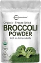Polvo de brócoli orgánico, 1 libra, congelador seco, contiene DIM natural (Diindolylmetano), y rico en fibra e inmune vitamina C, Superalimentos verdes para bebidas smoothie, amigo vegano
