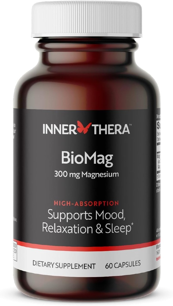 Glycinate de magnesio &amp; Complejo de Malates TEN 300 mg ANTE Chelated for Maximum Absorption ¦ Apoya la Salud del Corazón, Huesos Fuertes, Muscle, Better Sleep ANTE Gluten-Free, Non-GMO, Vegan, 60 cápsulas