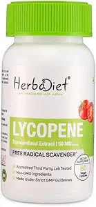 Licopene 50mg Capsules - Natural Prostate Health Support Suplementos for Hombre - Immune Support, Antioxidant, Vision Support, Heart Health, Eye Health - Pure Tomato Extract (120 cápsulas)