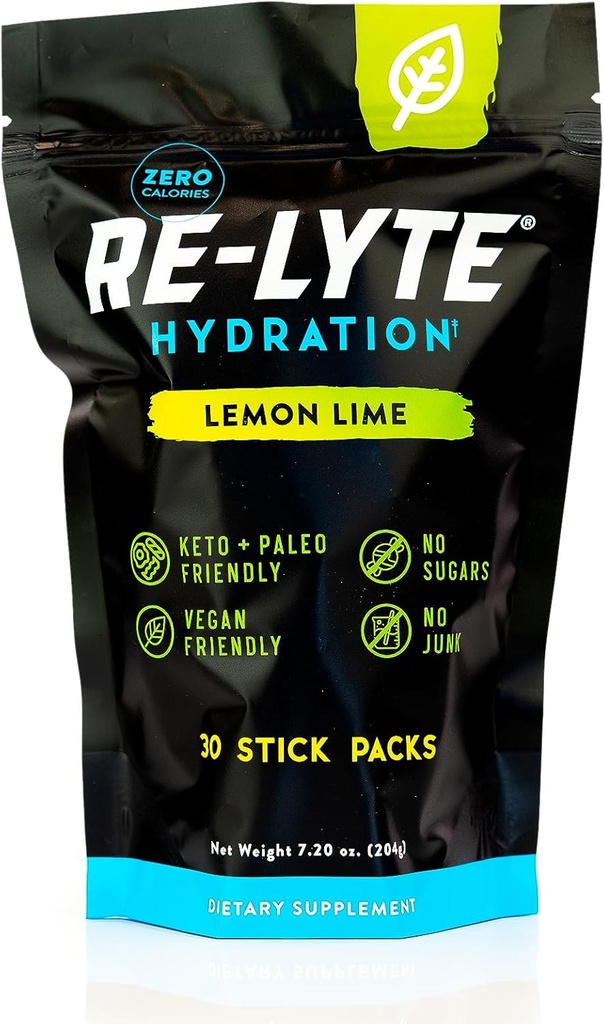 REDMOND Re-Lyte Electrolyte Drink Powder Mix (Límon Lime), 30 Stick Packs