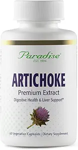 Paradise Herbs Artichoke Extract, Supports Digestive Health, Active Whole Spectrum, 250mg, Vegan, Non GMO, Gluten Free, 60 cápsulas vegetarianas