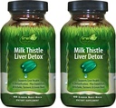 Irwin Naturals Milk Thistle Liver Detox - 60 Liquid Soft-Gels, Pack of 2 - Apoya Liver Health with Dandelion, Artichoke, Turmeric & Green Beet Root - 60 Total Servings