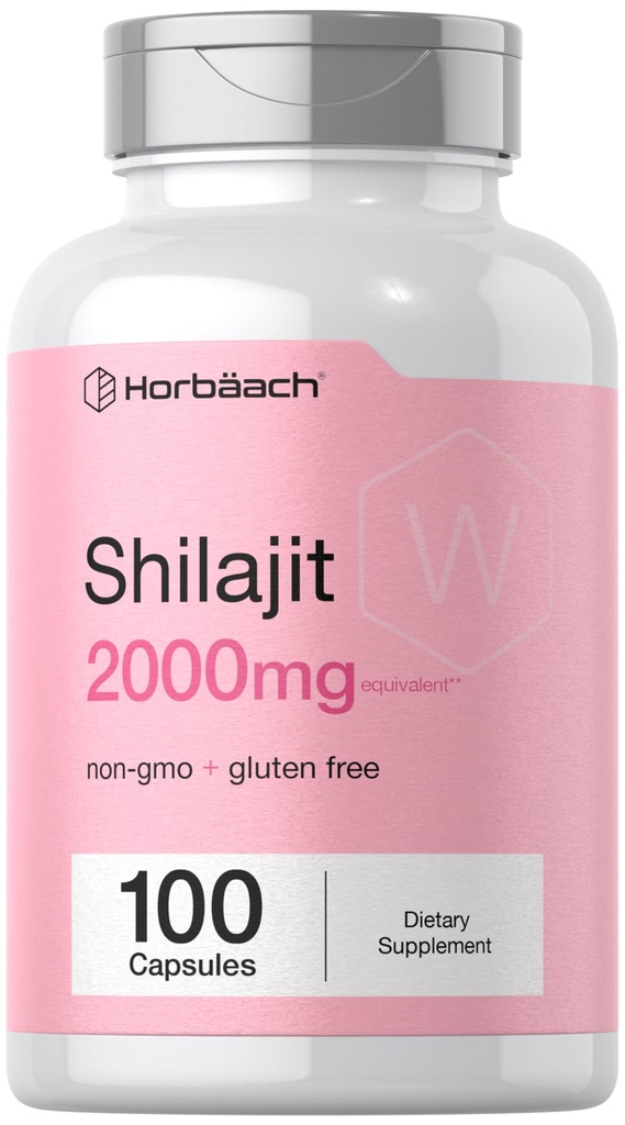 Horbaach Shilajit for Women ← 100 Capsules  2000mg ← Non GMO, Gluten Free Supplement