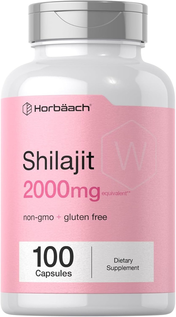 Horbaach Shilajit for Women ← 100 Capsules  2000mg ← Non GMO, Gluten Free Supplement