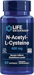 Extensión de vida Pycnogenol Francés Marítimo Pine Bark " N-Acetyl-L-Cysteine Immune, Respiratory " Liver Health Supplements, 60 Capsules Cada uno