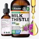BIO KRAUTER Milk Thistle Liquid Drops - Milk Thistle Silymarin Liver Support Supplement - Alcohol &amp; Sugar Free Tintura for Liver Cleanse Detox - 2 Fl. Oz.
