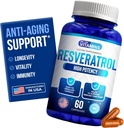 Nos gusta vitaminas Resveratrol 1000mg por servicio - 60 cápsulas de verduras fáciles de absorber - Suplemento de Resveratrol natural 1000mg - Suplementos antioxidantes Ayuda Apoyo Sistema de Inmunidad