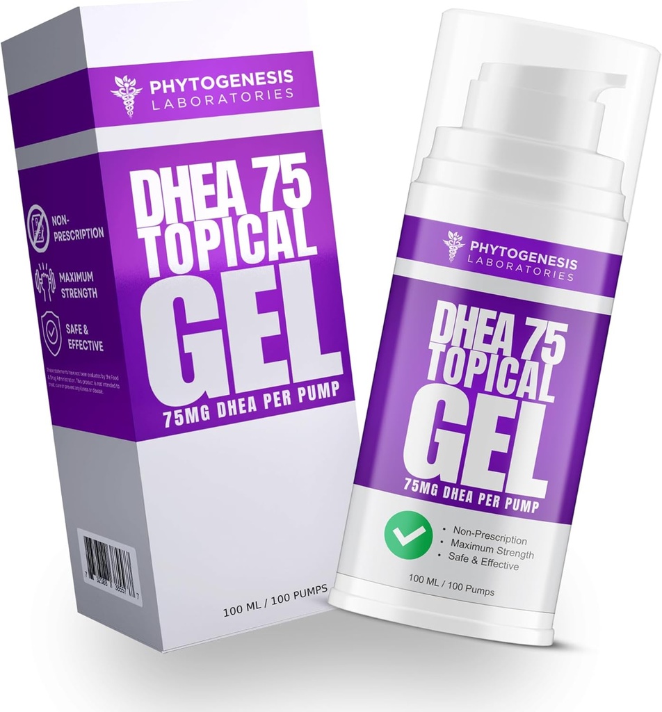 DHEA 75 – 75 mg DHEA Por Bomba – Promueve el envejecimiento saludable, el Modo saludable, el soporte de inmunológico, los niveles equilibrados y la salud general – 1 mes de suministro (1)