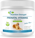 Vitaminas prenatales para perros para apoyar el desarrollo de cachorros saludables, promover la producción de leche, con ácido fólico, hierro, zinc, yodo, vitaminas B para perros embarazadas, 90 cerdas blandas
