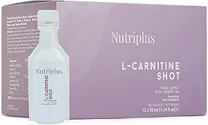 FARMASi Nutriplus Portioned Drink - L-Carnitine, 50ml (12 pcs) - Energy Support, Metabolism Boost, Enhances Endurance, Daily Drink, Supplements