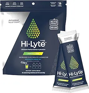 Alimento adaptado Hi-Lyte Pro Hydration Packets - 16 Packets de Bebidas individuales  Lime de limón ← Flavored Electrolyte Powder ← Sin azúcar, Zero Carb, Zero Calorie