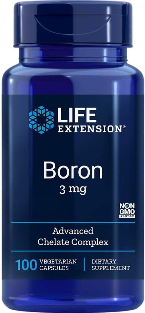 Extensión de vida DHEA 25mg y Boron 3mg - Suplementos para Equilibrio de Hormonas, Salud de Huesos, Apoyo del Sistema de Immune &amp; Nervous