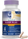 NEURIVA Sleep Plus con 4-en-1 Beneficios - Clínicamente testado Ashwagandha, L-Theanine &amp; Melatonin - Reducir el estrés, Fall Asleep Faster, Mejorar la calidad del sueño, Despertar Refreshed*, 58ct Capsules