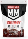 Muscle Milk 100% Whey Protein Powder, Chocolate, 5 libras, 66 piezas, 25g Protein, 2g Sugar, Bajo en grasa, NSF certificado para el deporte, Energizing Snack, Workout Recovery, Packaging May Vary