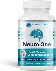 Neuro One Brain Support Suplementos para la memoria - Soporte Cognitivo Suplemento - Boost Focus, Mood, Clarity, Concentration " Mental Speed - Suplemento cerebral para adultos - 60 cápsulas