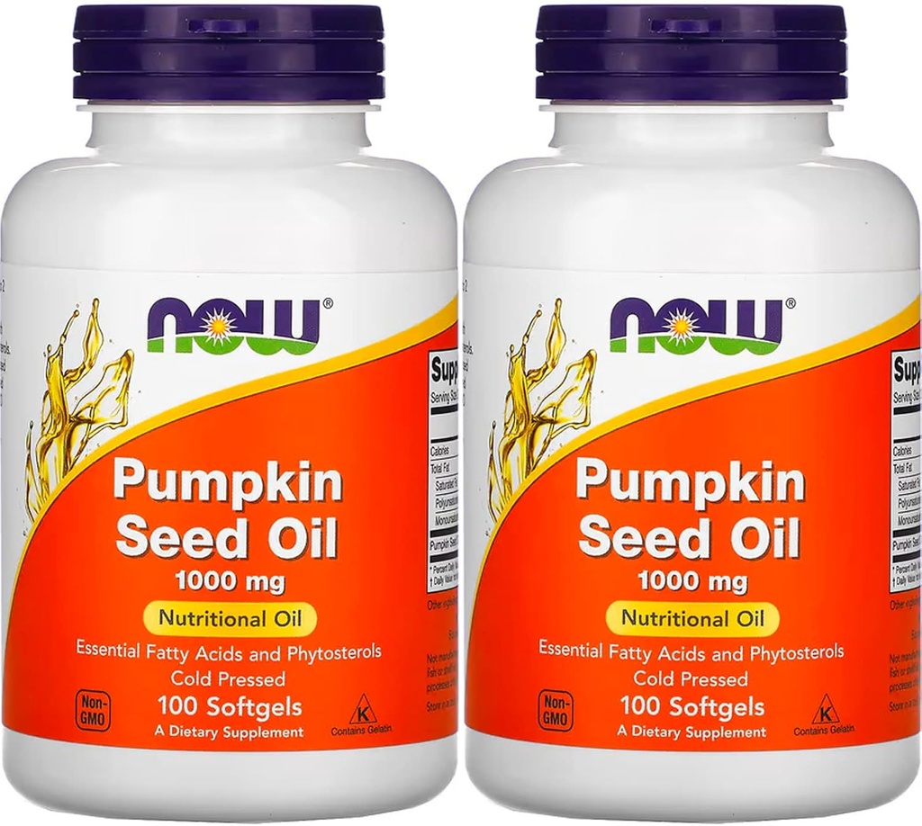 Ahora Alimentos Pumpkin Seed Oil 1000mg Soft-gels, 200-Count (100X2)