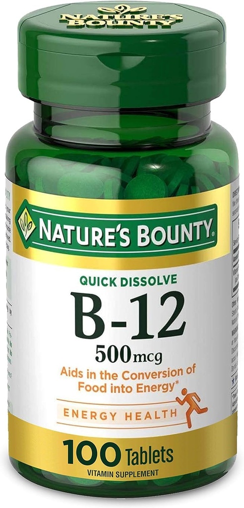 Bounty Vitamina B-12 500 mcg, 100 Cuenta (Pack of 2)