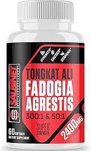 2400mg Fadogia Agrestis Tongkat Ali Suplementos - Tercera Parte Probada - 1400mg Fadogia Agrestis &amp; 1000mg Tongkat Ali, máxima fuerza, masa muscular &amp; rendimiento deportivo, 6 paquetes