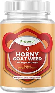 Pure Horny Goat Weed Extract with Maca Powder – Immune Support – Ayuda a aumentar la unidad y la resistencia – Booster para hombres y mujeres Tongkat Ali Plus L-Arginine Aumenta la energía – 60 cápsulas