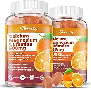 Calcio Magnesio Suplemento Gummies para Adultos: Calcio Citrato 600 mg con Vitamina D3 &amp; K2 para Mujeres Hombres - Apoyo B0ne Strength, Better Zzz, Muscles, Energy & Immune (120 Conde)