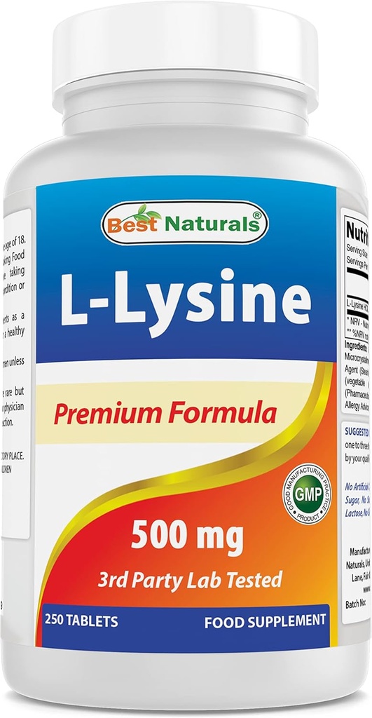 Mejores Naturales L-Lysine 500 mg 250 Tabletas