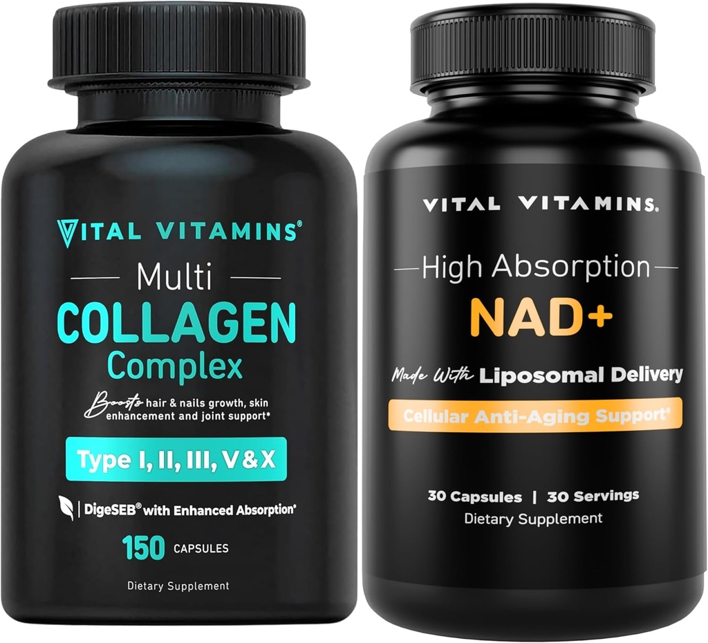 Vitaminas Vitales Cápsulas Multi Collagen + NAD+ Suplemento