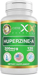 Genex Fórmulas Huperzine A 200mcg (120 Capsules) ← Nootropic Supports Memory, Focus, and Cognitive Health - Non-GMO, Gluten Free, Vegetarian