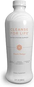 Isagenix Cleanse for Life - Detox System Support with Vitamins & Minerals - Support Healthy Metabolism with Antioxidant Supplement - Gluten &amp; Soy Free Cleanse Drink - Peach Mango, 32 Oz