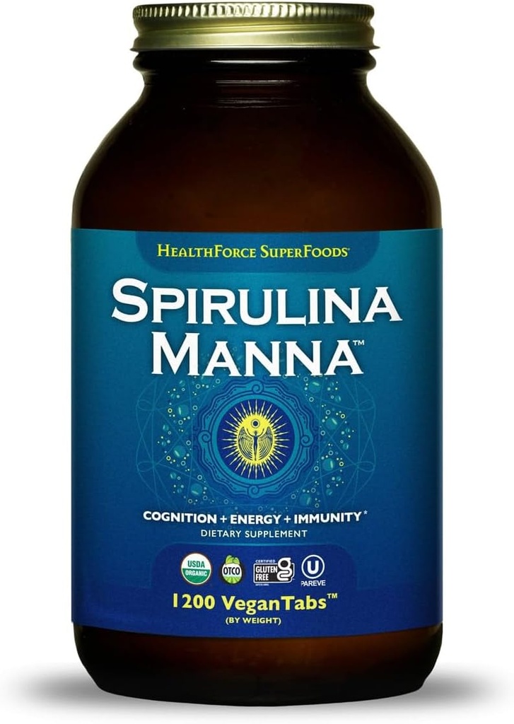 HealthForce SuperFoods Spirulina Manna - Tablet - 1200 Vegan Tablets