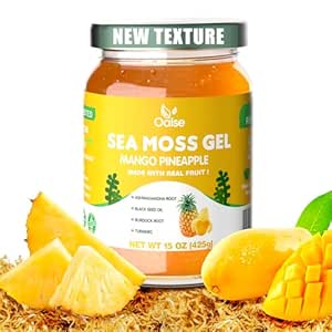 18.5 OZ Sea Moss Gel Strawberry Flavor - Natural Seamoss Gel con 92 Minerales y Vitaminas - No GMO, Gluten-Free, Vegan - Immune Support