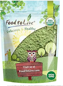 Alimentos para Vivir Pólvora Orgánica, 1 Pound — Non-GMO, Whole-Leaf, Raw, No-Irradiated, Pura, Superfood Vegan, Bulk, Great for Juice, Rich in Fiber, Chlorophyll, Fatty Acids and Minerals